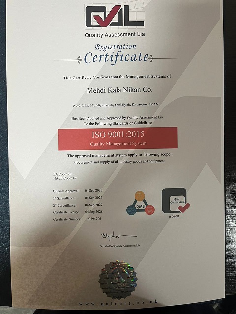 سرتیفیکیت ایزو 9001