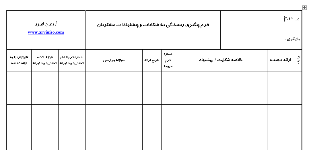 مستندات ایزو 9001